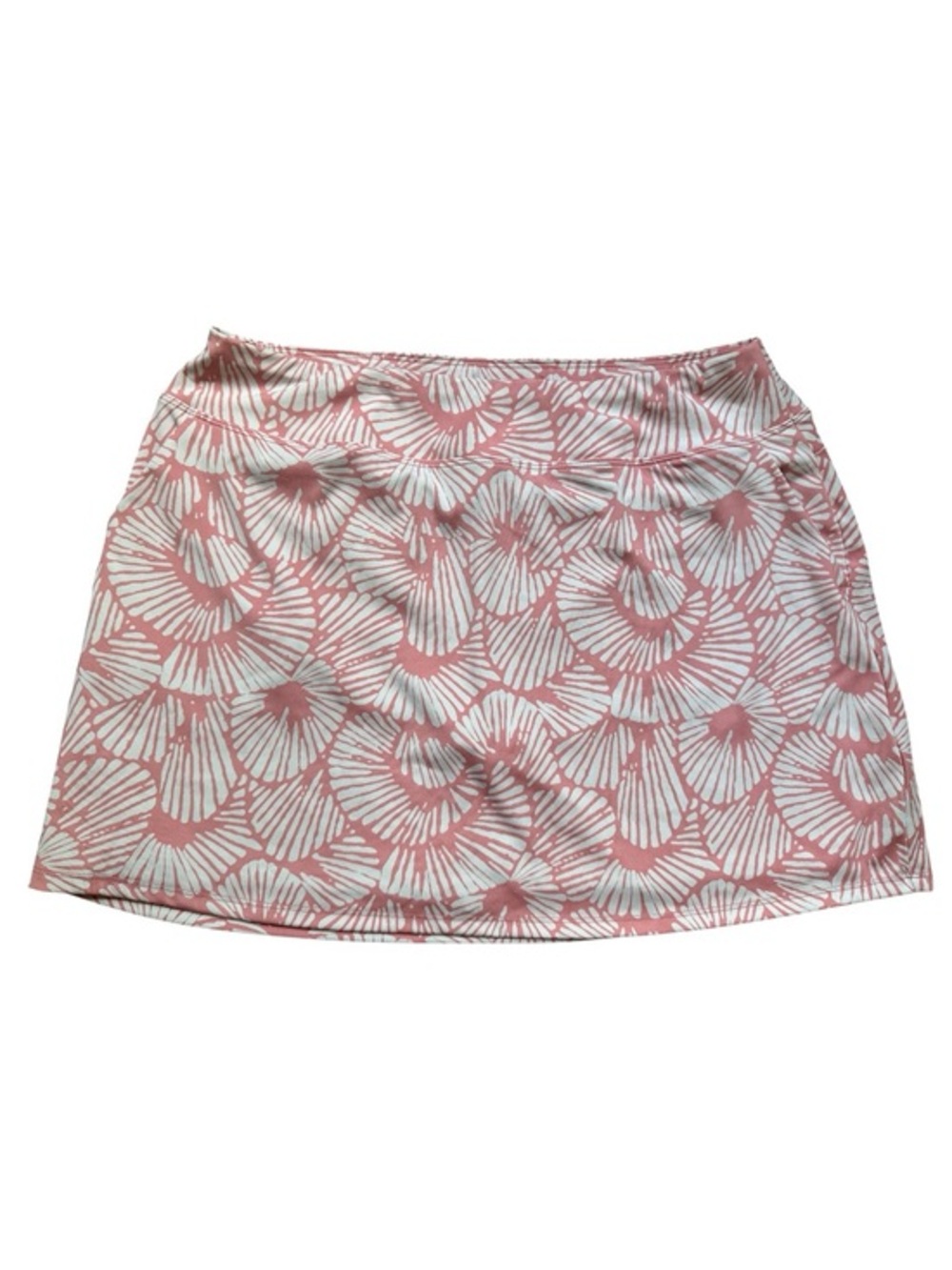 Tommy Bahama, size large,  Pink & White Palm-Print Golf skort, 2 front pockets